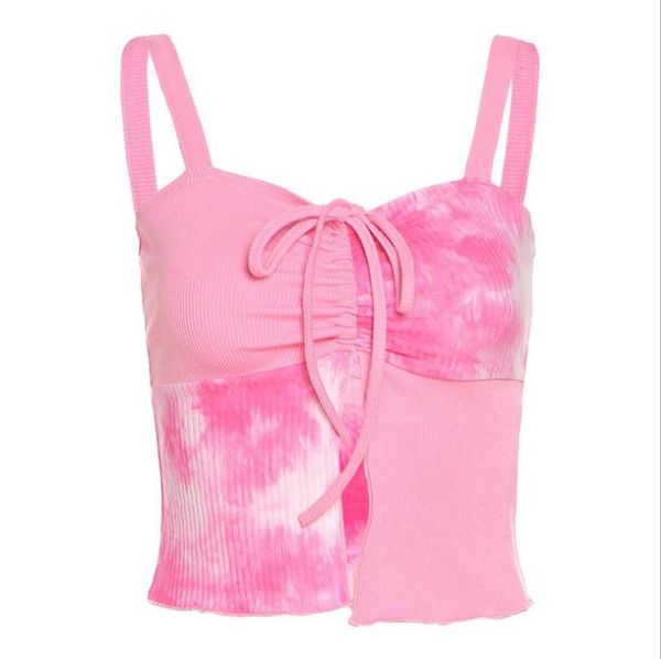 women's tanks & camis summer style solid color slim navel fashion tie-dye drawstring camisole women, White
women's tanks & camis summer style solid color slim navel fashion tie-dye drawstring camisole women, White