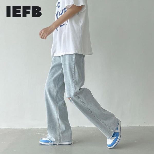 men's jeans iefb summer wide-leg light blue casual ripped hole leg denim trousers korean streetwear loose long pants 2021 9y8217
men's jeans iefb summer wide-leg light blue casual ripped hole leg denim trousers korean streetwear loose long pants 2021 9y8217