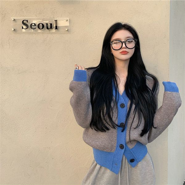 tees women's knitted cardigan lazy autumn and winter 2021 short neckline v sewing contrast sleeve long jacket y1516 o5sk, White
tees women's knitted cardigan lazy autumn and winter 2021 short neckline v sewing contrast sleeve long jacket y1516 o5sk, White