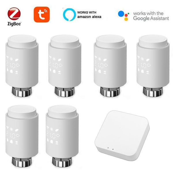 smart home control 6pcs radiator thermostat tuya zigbee actuator valve programmable trv temperature controller via alexa voice
smart home control 6pcs radiator thermostat tuya zigbee actuator valve programmable trv temperature controller via alexa voice