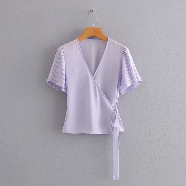 women cross v neck solid lace up bow shirt pleated short sleeve blouses roupas femininas chemise shirts ls6587 women's &, White
women cross v neck solid lace up bow shirt pleated short sleeve blouses roupas femininas chemise shirts ls6587 women's &, White