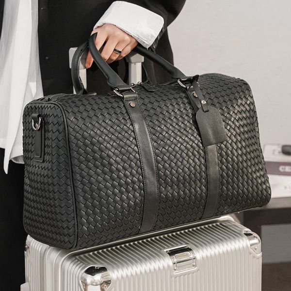 leather weaving travel duffel bag for men women fashion large capacity handbag weekend trip boarding gym bags fitness organizer
leather weaving travel duffel bag for men women fashion large capacity handbag weekend trip boarding gym bags fitness organizer