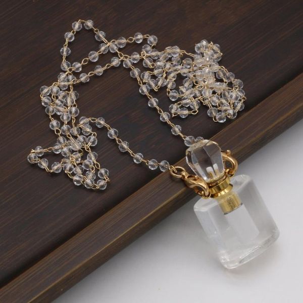 pendant necklaces charming necklace natural stone clear quartz perfume bottle 18x37mm for women romantic gift, Silver
pendant necklaces charming necklace natural stone clear quartz perfume bottle 18x37mm for women romantic gift, Silver