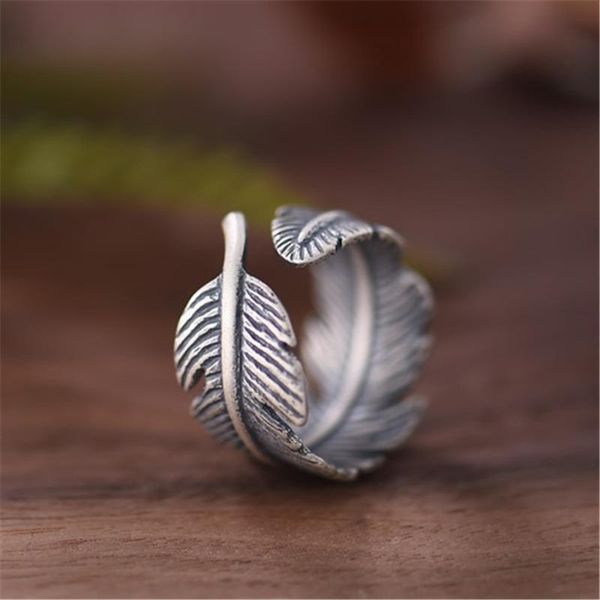 cluster rings genuine 925 sterling silver female vintage simple open feather design fashion jewelry for women opening adjustable ring, Golden;silver
cluster rings genuine 925 sterling silver female vintage simple open feather design fashion jewelry for women opening adjustable ring, Golden;silver