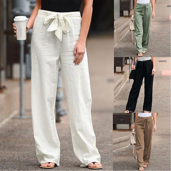 women's pants & capris 2021 casual elastic waist solid color cotton linen long straight high belt wide leg trousers, Black;white
women's pants & capris 2021 casual elastic waist solid color cotton linen long straight high belt wide leg trousers, Black;white