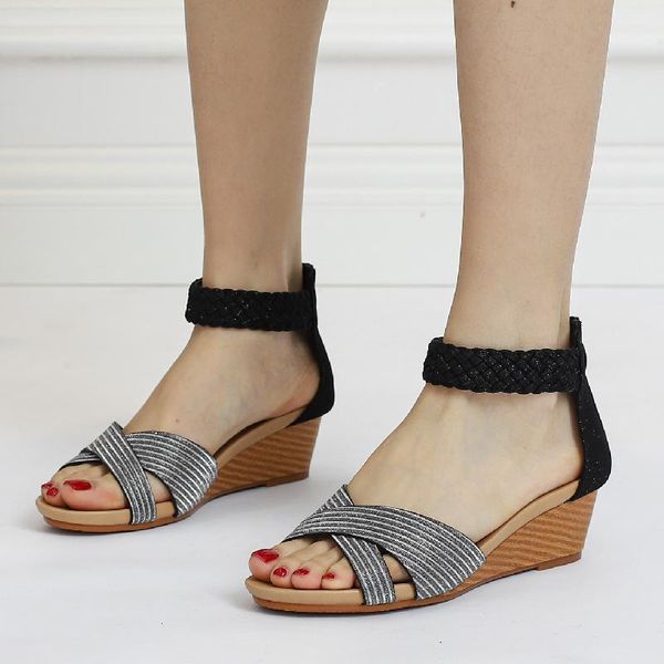 sandals 2021 summer women wedge shoes casual straps gladiator fashion knitted beach flip flops zogeer, Black
sandals 2021 summer women wedge shoes casual straps gladiator fashion knitted beach flip flops zogeer, Black