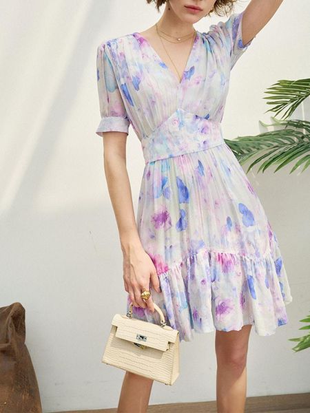 party dresses women v-neck mini dress 2021 spring summer blooming floral print short-sleeved waist slim ruffles trim short robe, White;black
party dresses women v-neck mini dress 2021 spring summer blooming floral print short-sleeved waist slim ruffles trim short robe, White;black