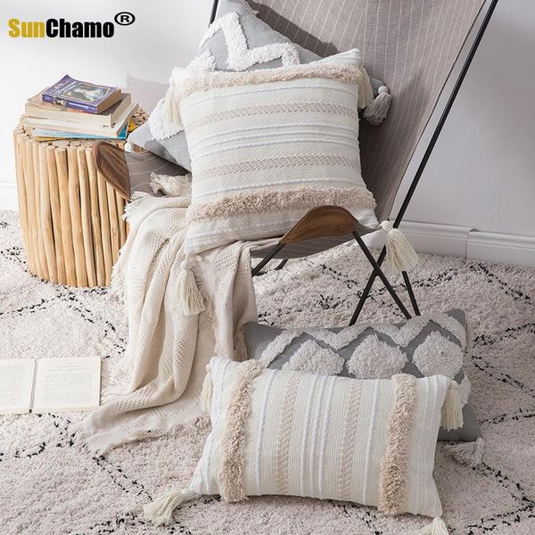 cushion/decorative pillow handmade luxury moroccan style cushion cover boho ethnic grey beige with tassels 45x45cm/30x50cm homedecoration
cushion/decorative pillow handmade luxury moroccan style cushion cover boho ethnic grey beige with tassels 45x45cm/30x50cm homedecoration