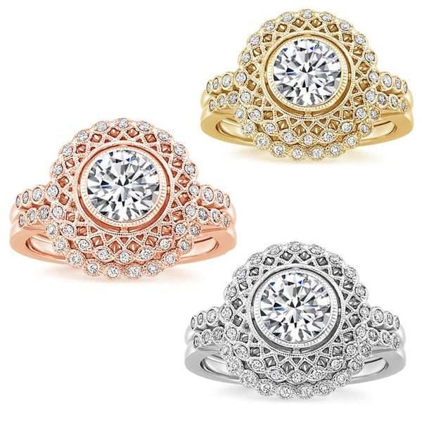 cluster rings classic women's zircon wedding ring set luxury silver color round cut white blue gem crystal promise engagement jewelry g, Golden;silver
cluster rings classic women's zircon wedding ring set luxury silver color round cut white blue gem crystal promise engagement jewelry g, Golden;silver