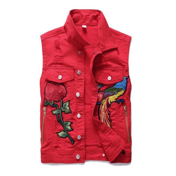 men's vests fashionable trend embroidery phoenix jeans red vest water wash printed multi-badge washed waistcoat size m-xxxl, Black;white
men's vests fashionable trend embroidery phoenix jeans red vest water wash printed multi-badge washed waistcoat size m-xxxl, Black;white