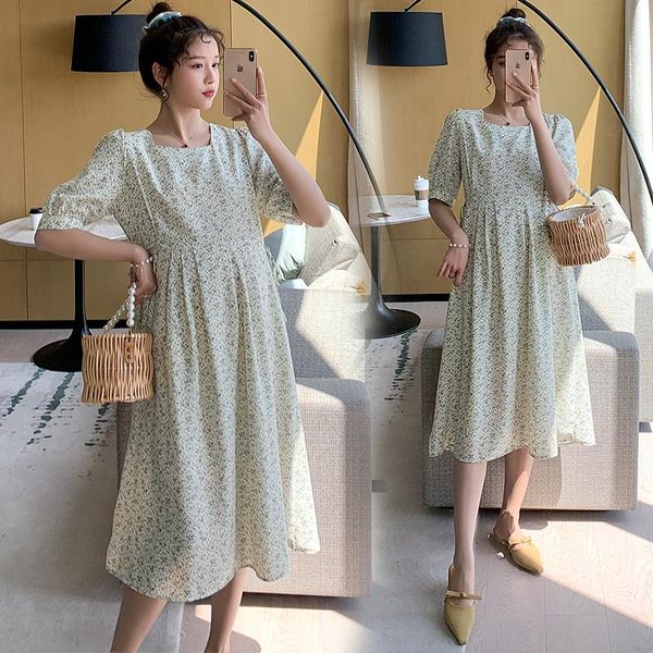 1765# summer korean style floral print chiffon maternity dress elegant sweet a line slim clothes for pregnant women pregnancy dresses, White
1765# summer korean style floral print chiffon maternity dress elegant sweet a line slim clothes for pregnant women pregnancy dresses, White