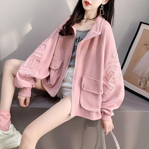 women's jackets zipper sweater coat solid color loose korean style 2021 spring and autumn chic hong kong cardigan, Black;brown
women's jackets zipper sweater coat solid color loose korean style 2021 spring and autumn chic hong kong cardigan, Black;brown