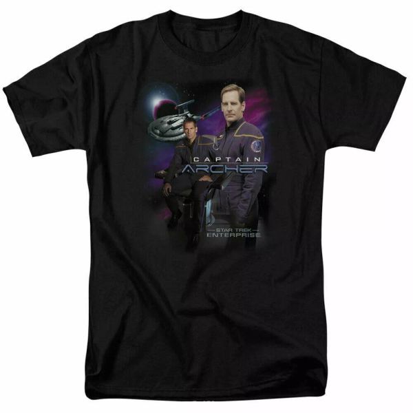 star trek enterprise captain archer t shirt licensed sci-fi tv classic tee black, White;black
star trek enterprise captain archer t shirt licensed sci-fi tv classic tee black, White;black