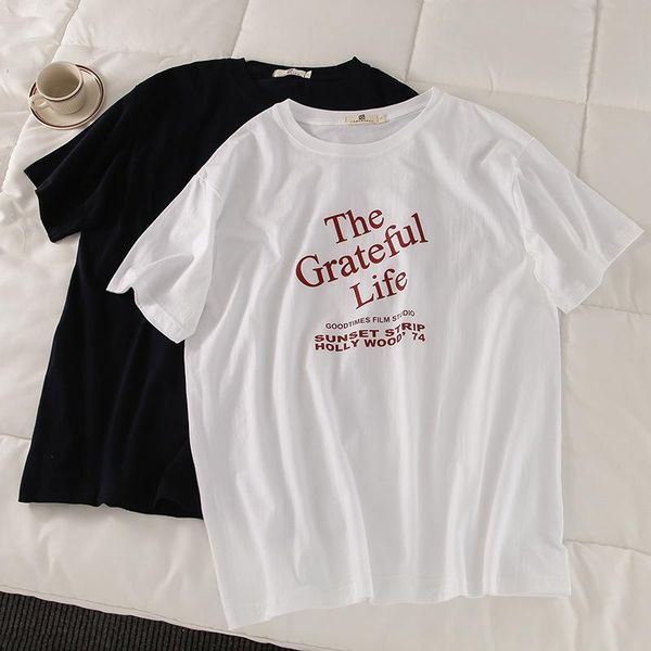 women's t-shirt summer 2021 korean loose student casual jacket round neck printing compassionate short-sleeved women, White
women's t-shirt summer 2021 korean loose student casual jacket round neck printing compassionate short-sleeved women, White