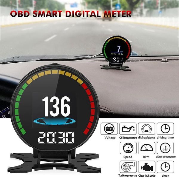 car video novel-p15 digital speed hud display speeeter obd2 turbo pressure meter alarm oil water temp gauge code reader
car video novel-p15 digital speed hud display speeeter obd2 turbo pressure meter alarm oil water temp gauge code reader