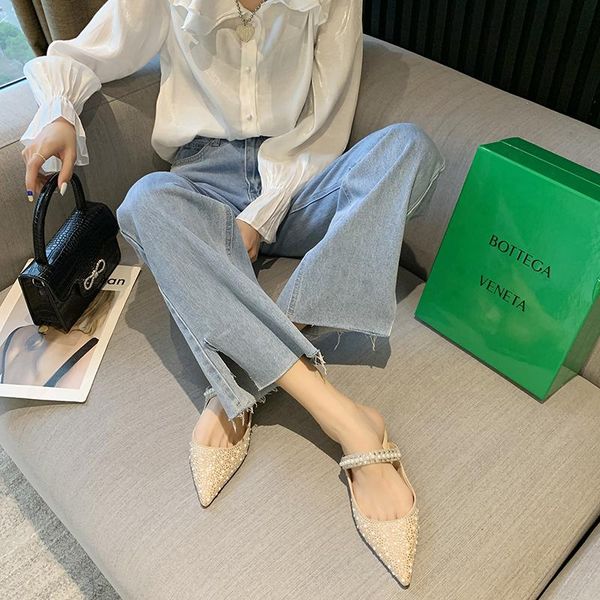 slippers crystal band women leather pointed toe mules summer shoes woman sandals flip flops flat cover slides 2021, Black
slippers crystal band women leather pointed toe mules summer shoes woman sandals flip flops flat cover slides 2021, Black