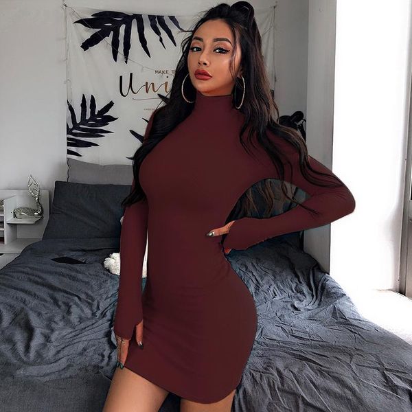 women bodycon dress long sleeve skinny autumn turtleneck dresses slim solid color party club package hip mini vestidos casual, Black;gray
women bodycon dress long sleeve skinny autumn turtleneck dresses slim solid color party club package hip mini vestidos casual, Black;gray