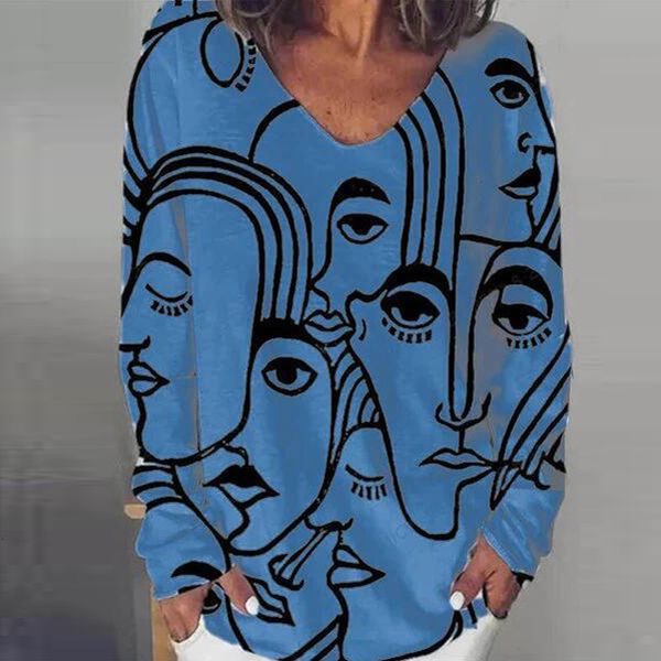 knits vintage abstract print blouse shirt autumn women elegant v-neck long sleeve pullover female 5xl casual streetwear blusa ihyn yph1, White
knits vintage abstract print blouse shirt autumn women elegant v-neck long sleeve pullover female 5xl casual streetwear blusa ihyn yph1, White