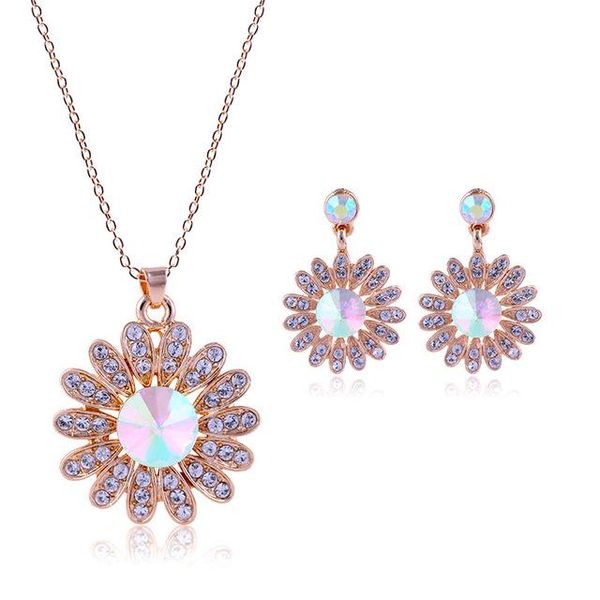 earrings & necklace sunflower alloy electroplating fashion simple jewelry two piece earring set, Silver
earrings & necklace sunflower alloy electroplating fashion simple jewelry two piece earring set, Silver