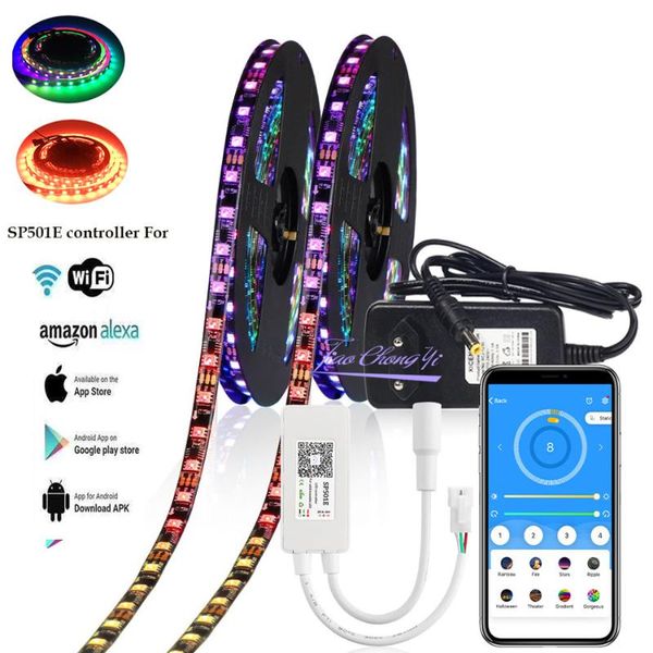 30led/m 60led/m addressable led strip rgb dream full color sp501e wifi app controller and pwoer kit strips
30led/m 60led/m addressable led strip rgb dream full color sp501e wifi app controller and pwoer kit strips