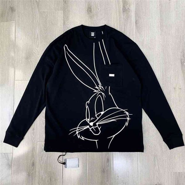 men's t-shirts long sleeve kith male t-shirt 1:1 quality pocket rabbit great cartoon print, White;black
men's t-shirts long sleeve kith male t-shirt 1:1 quality pocket rabbit great cartoon print, White;black