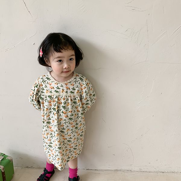 spring floral girls cotton long sleeve dresses kids casual all-match dress 210508, Red;yellow
spring floral girls cotton long sleeve dresses kids casual all-match dress 210508, Red;yellow