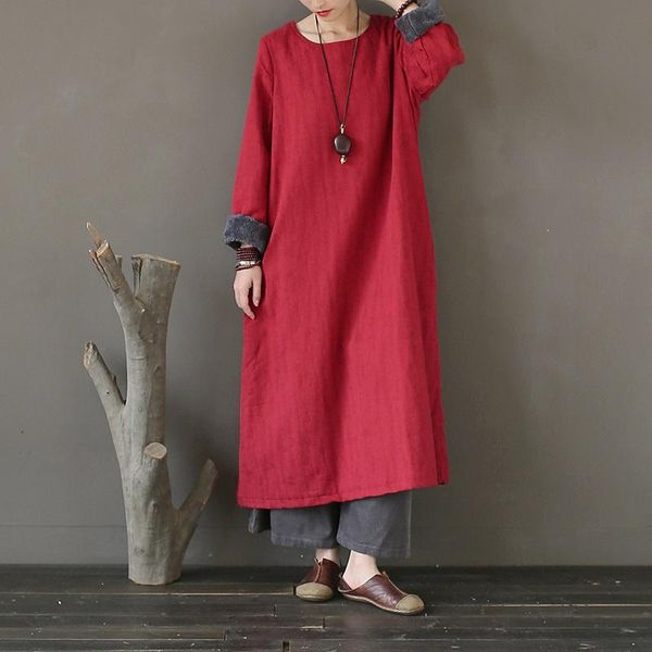 casual dresses winter dress women cotton linen thick warm fleece long vintage chinese style original design robe femme a269, Black;gray
casual dresses winter dress women cotton linen thick warm fleece long vintage chinese style original design robe femme a269, Black;gray