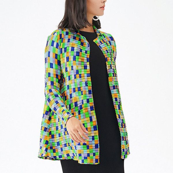 women's jackets miyake pleated floral plaid 2021 spring mid-length fashion foreign style niche high-end casual for woman, Black;brown
women's jackets miyake pleated floral plaid 2021 spring mid-length fashion foreign style niche high-end casual for woman, Black;brown