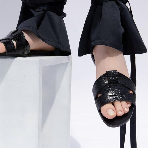 slippers women fashion brand open toe pu leather slides woman cross compile wear flat plus size 42 drop-, Black
slippers women fashion brand open toe pu leather slides woman cross compile wear flat plus size 42 drop-, Black