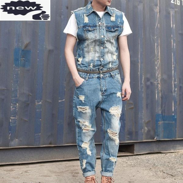 mens personality removable zipper waist jumpsuit hole ripped jeans sleeveless romper washed denim overalls pants trousers 2xl men's, Blue
mens personality removable zipper waist jumpsuit hole ripped jeans sleeveless romper washed denim overalls pants trousers 2xl men's, Blue