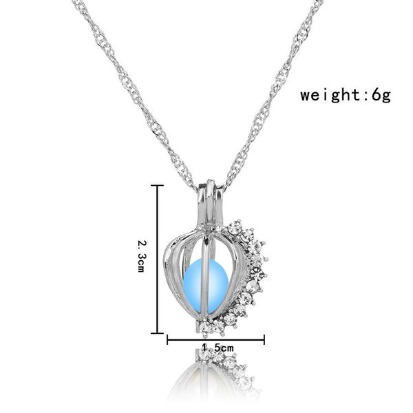 chains fashion style oyster pearl necklace luminous hollow simple love pendant women's and men's necklaces, Silver
chains fashion style oyster pearl necklace luminous hollow simple love pendant women's and men's necklaces, Silver