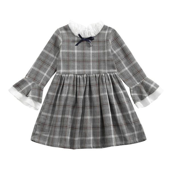 girl's dresses girls casual big hem dress grey plaid printed pattern long flared sleeves, Red;yellow
girl's dresses girls casual big hem dress grey plaid printed pattern long flared sleeves, Red;yellow