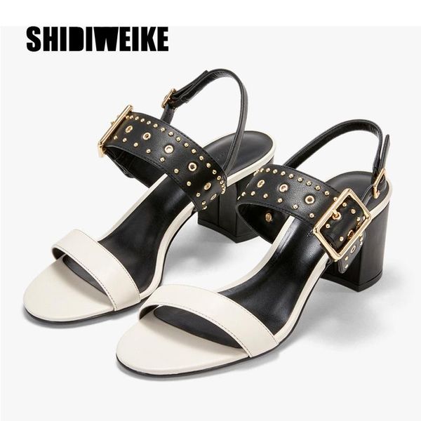 fashion women sandals thick high heels summer shoes ankle strap rivets woman r119, Black
fashion women sandals thick high heels summer shoes ankle strap rivets woman r119, Black