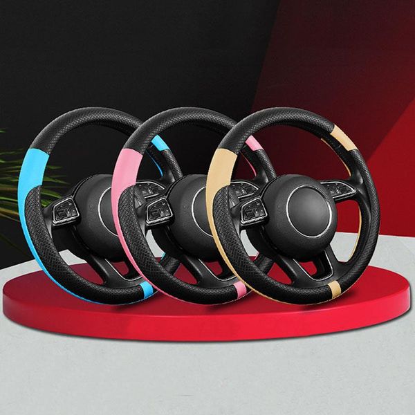 steering wheel covers stitching solid color leather cover car square four seasons fashion round breathable grip
steering wheel covers stitching solid color leather cover car square four seasons fashion round breathable grip