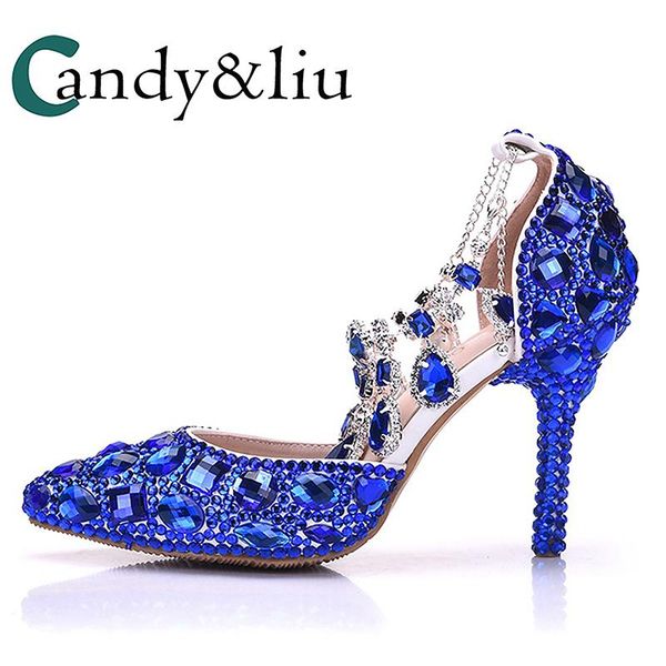 large size cyrstal rhinestone sandals super high heel pointed toe crystal tassel ankle strap handmade women shoes party banquet, Black
large size cyrstal rhinestone sandals super high heel pointed toe crystal tassel ankle strap handmade women shoes party banquet, Black