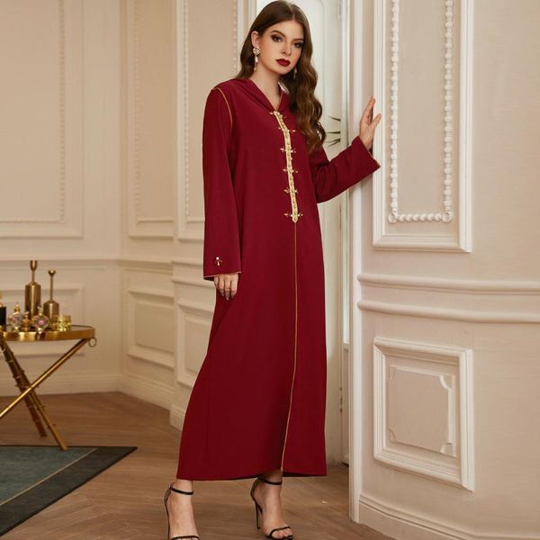 ethnic clothing fridayin women's fashion v-neck wine red edged hand-sewn rhinestones and hooded abaya robe elegant long sleeve dress
ethnic clothing fridayin women's fashion v-neck wine red edged hand-sewn rhinestones and hooded abaya robe elegant long sleeve dress