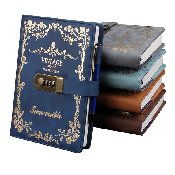 Notebook Password Lock Leather Cover Diary on A5 Rings Vintage Agenda 2021 Planner Black Binds Notebooks Diaries and Journals, Cyan
Notebook Password Lock Leather Cover Diary on A5 Rings Vintage Agenda 2021 Planner Black Binds Notebooks Diaries and Journals, Cyan