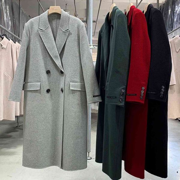 2021 autumn and winter double-sided cashmere coat women's medium long high-end loose wool, Black
2021 autumn and winter double-sided cashmere coat women's medium long high-end loose wool, Black