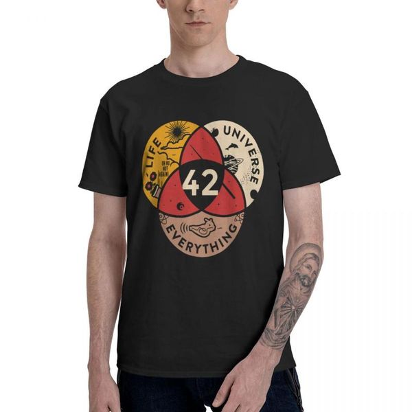 men's t-shirts 42 answer to life universe and everything science t shirts pure cotton round neck male t-shirt short sleeve plus size ca, White;black
men's t-shirts 42 answer to life universe and everything science t shirts pure cotton round neck male t-shirt short sleeve plus size ca, White;black