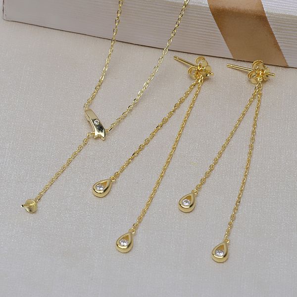 diy jewelry accessories s925 set with earrings women's double chain necklace long tassel silver semi-finished product ti0de 3279
diy jewelry accessories s925 set with earrings women's double chain necklace long tassel silver semi-finished product ti0de 3279