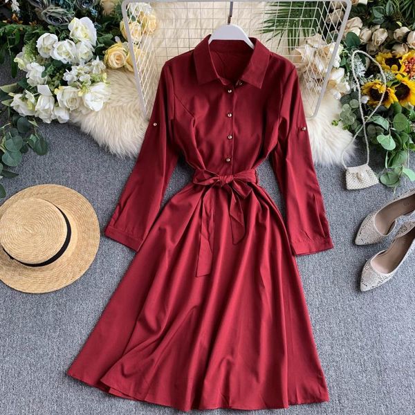 casual dresses shirt dress blue robe femme korean autumn women winter long sleeve midi vintage ladies 2021 red clothes modis ropa, Black;gray
casual dresses shirt dress blue robe femme korean autumn women winter long sleeve midi vintage ladies 2021 red clothes modis ropa, Black;gray