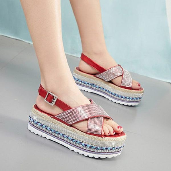 sandals large size 35-40 summer leisure one-word buckle thick-soled non-slip wear-resistant exquisite rhinestone ladies sandals., Black
sandals large size 35-40 summer leisure one-word buckle thick-soled non-slip wear-resistant exquisite rhinestone ladies sandals., Black