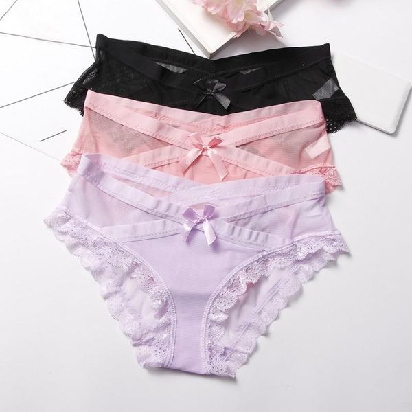 women's panties bow net yarn lace briefs female solid color wrap intimates women underwear transparent lingerie, Black;pink
women's panties bow net yarn lace briefs female solid color wrap intimates women underwear transparent lingerie, Black;pink