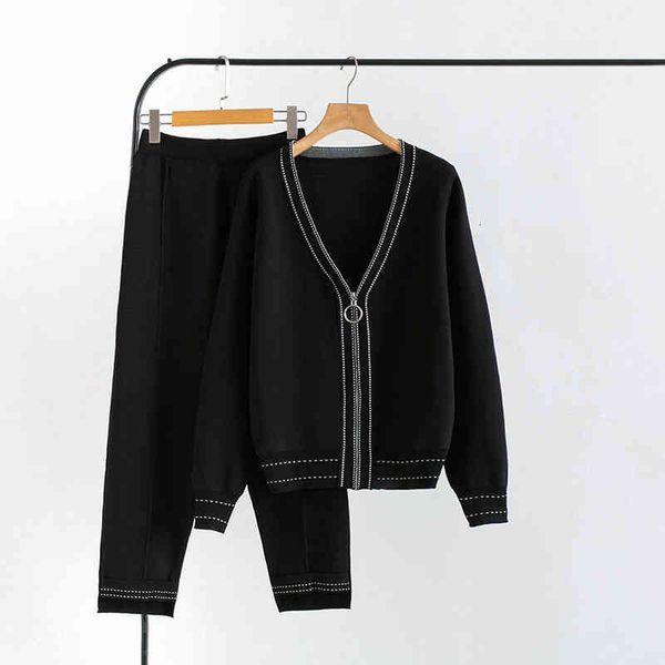 women's tracksuits conjunto de duas peças malha feminino, irmã fara, nova roupa primavera + outono, 2 peças, casaco cardigã com pe, Gray
women's tracksuits conjunto de duas peças malha feminino, irmã fara, nova roupa primavera + outono, 2 peças, casaco cardigã com pe, Gray