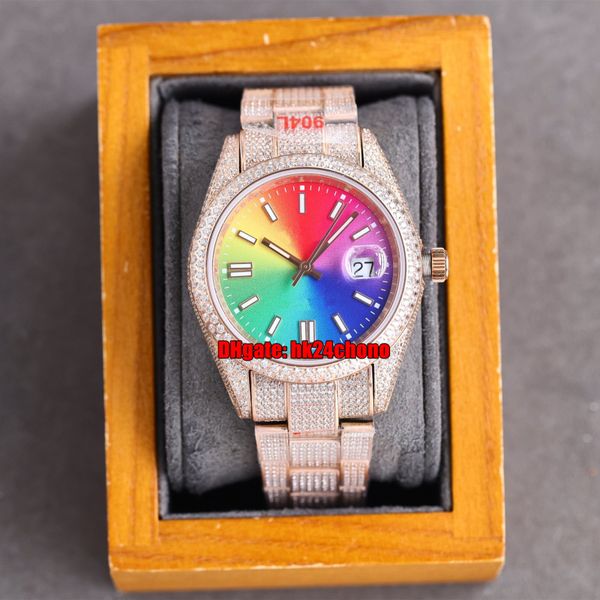 11 style rrf luxury watches 126300 41mm iced out full diamonds eta2824 automatic mens watch rainbow dial 904l rose glod diamond bracelet gen, Slivery;brown
11 style rrf luxury watches 126300 41mm iced out full diamonds eta2824 automatic mens watch rainbow dial 904l rose glod diamond bracelet gen, Slivery;brown