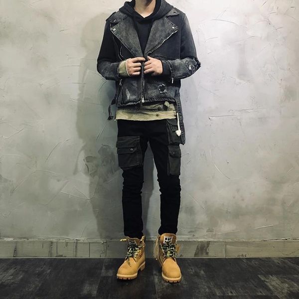men's jackets fashion streetwear punk jacket men black ripped denim cotton hip hop high quality, Black;brown
men's jackets fashion streetwear punk jacket men black ripped denim cotton hip hop high quality, Black;brown