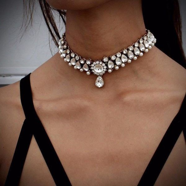 chokers elegant fashion drop-shaped rhinestone imitation pearl choker necklace women jewelry, Golden;silver
chokers elegant fashion drop-shaped rhinestone imitation pearl choker necklace women jewelry, Golden;silver