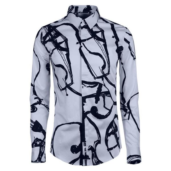 arrival shirt men 100% cotton luxury guitar patterns printed long sleeve fashion trend slim fit mens dress men's casual shirts, White;black
arrival shirt men 100% cotton luxury guitar patterns printed long sleeve fashion trend slim fit mens dress men's casual shirts, White;black