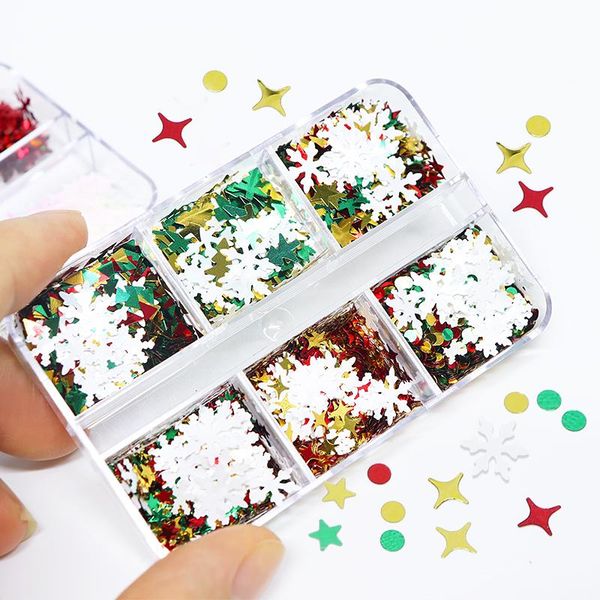 nail glitter 6 grids christmas white snowflake sparkly sequins colorful snow flakes set for manicure winter art decorations, Silver;gold
nail glitter 6 grids christmas white snowflake sparkly sequins colorful snow flakes set for manicure winter art decorations, Silver;gold
