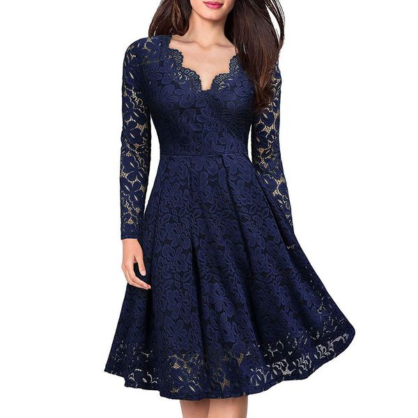 long sleeve blue lace women dress spring autumn v-neck a-line midi dresses solid color maxi pleated elegant prom party robe, White
long sleeve blue lace women dress spring autumn v-neck a-line midi dresses solid color maxi pleated elegant prom party robe, White